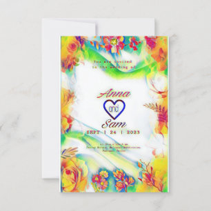 Viel je liefde met een huwelijksuitnodiging Kaart