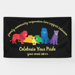 Viel je Pride Rainbow Lion Pride Spandoek