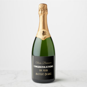 Viel! Mastergraad! Afstuderen bordje Sparkling Wijnetiket