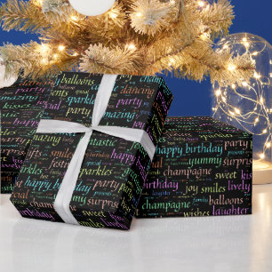 Viel met 45 's avonds wensen in een Word Cloud Cadeaupapier