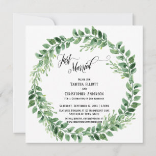 Viel met ons groene Wreath Reception-only Kaart