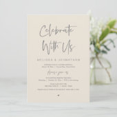 Viel met ons mee, Black, Wedding Elopement Kaart (Staand voorkant)