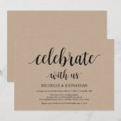 Viel met ons mee, huwelijksuitnodiging kaart (Voorkant / Achterkant)