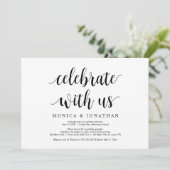 Viel met ons mee, Moderne Rustic Wedding Elopement Kaart (Staand voorkant)