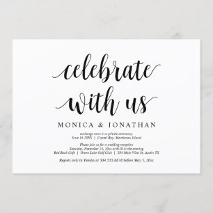 Viel met ons mee, Moderne Rustic Wedding Elopement Kaart