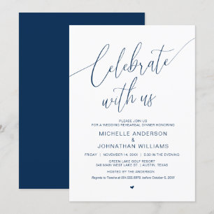 Viel met ons mee, Wedding Rehearsal Dinner Invita Kaart