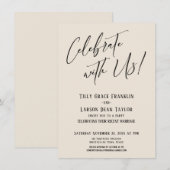 Viel met ons! Modern Elegant Wedding Party Kaart (Voorkant / Achterkant)