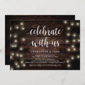 Viel met ons, String Light, Wedding Elopement Kaart (Voorkant / Achterkant)