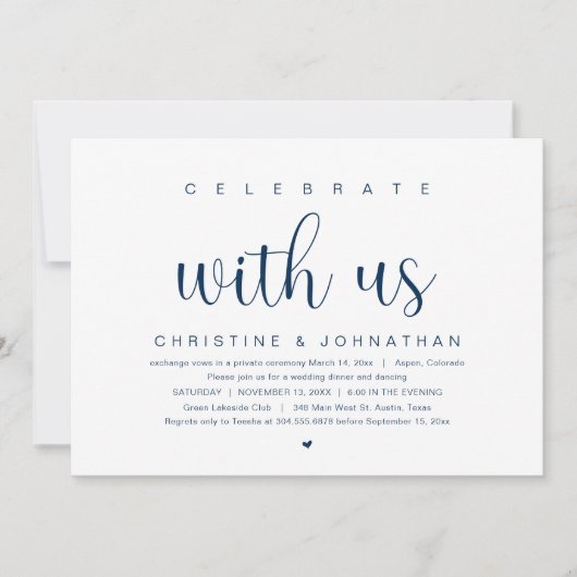 Viel met ons, Wedding Elopement Party Kaart (Voorkant)