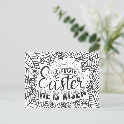 Viel Pasen dat hij aan het groeien is Briefkaart (Staand voorkant)