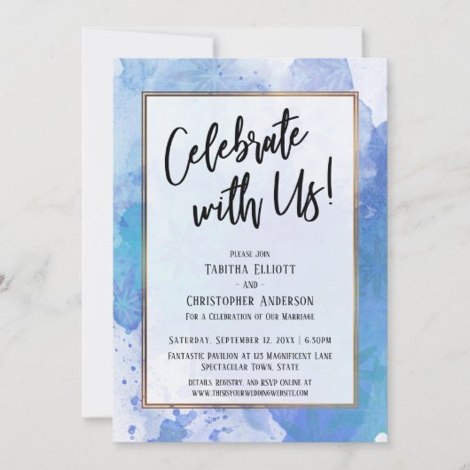 Viel samen met de Abstracte blauwe spuit van de go Kaart (Voorkant)