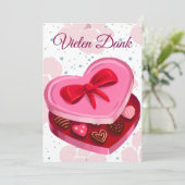 Vielen Dank,  Pralinen Herz  Kaart (Staand voorkant)