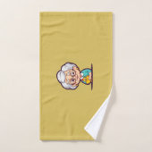 Vielle Dame avec serviettes de bain de poulet (Serviette à main)