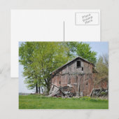 Vielle grange en Ohio rural Carte postale (Devant / Derrière)