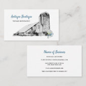 Vielle grange et Vélo Antique Shop Carte de visite (Devant / Derrière)