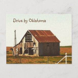Vielle grange rousty en Oklahoma Carte postale