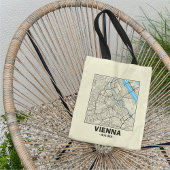 Vienna, Austria, City Map Tote Bag