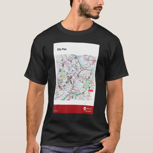 Vienna city plan t-shirt (Voorkant)