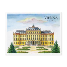 Vienne Autriche Watercolor City Travel Carte posta