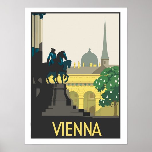 Vienne, illustration, affiche de voyage vintage (Devant)