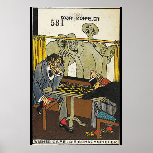 Viennese Café: De schaakspelers (Wiener Café: Die Poster