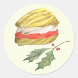 Viennese Whirls Biscuit and Holly Christmas Ronde Sticker
