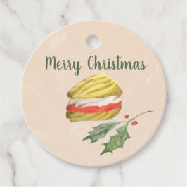 Viennese Whirls Biscuit en Kerstcadeau met Hulst Bedankjes Labels