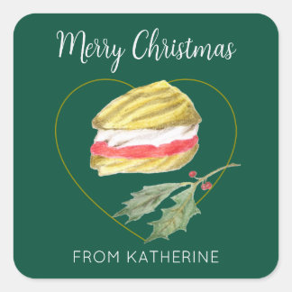 Viennese Whirls Biscuit Kerstmis Vierkante Sticker
