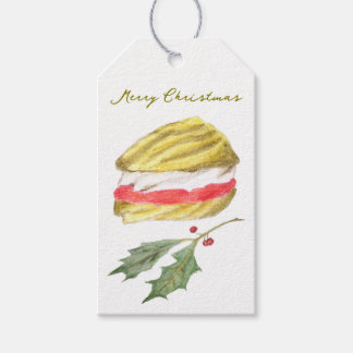 Viennese Whirls Biscuit Tekening Kerstmis Cadeaulabel