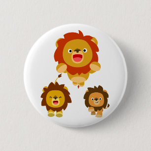 'Viens ! ! ' Badge Bouton trois mignons Lions Cart