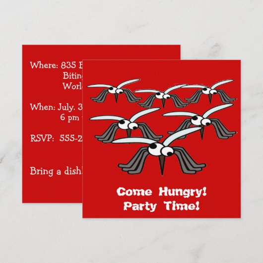 Viens Faim ! Party Time! Invitation (Devant / Derrière)