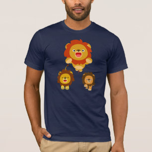 'Viens ! ! ' T-shirt trois mignons Lions Cartoon