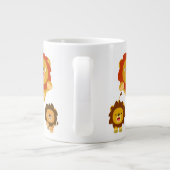 'Viens ! ! ' Trois mignons Lions Cartoon Jumbo Mug (Dos)