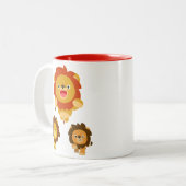 'Viens ! ! ' Trois mignons Lions Mug Cartoon (Devant gauche)