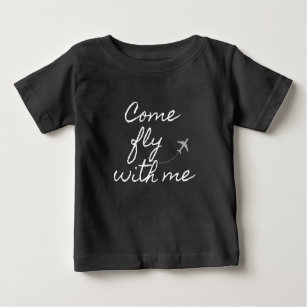 "Viens voler avec moi" Baby T-shirt noir