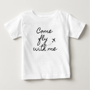 "Viens voler avec moi" Mini T-shirt bébé minimalis