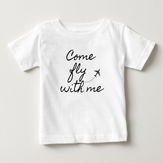 "Viens voler avec moi" Mini T-shirt bébé minimalis (Devant)
