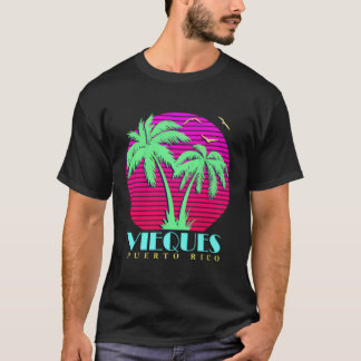 Vieques Puerto Rico palmbomen T-shirt