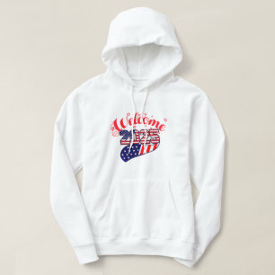 Vier 2025 met USA-thema feestelijke graphics Hoodie