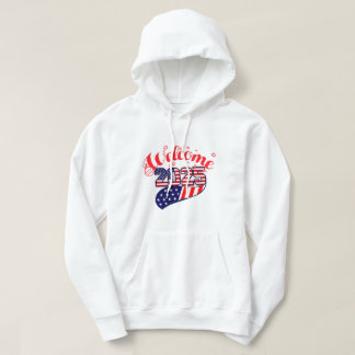 Vier 2025 met USA-thema feestelijke graphics Hoodie