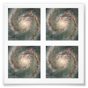 Vier 2-inch Square Whirlpool Galaxy Foto Afdruk