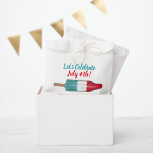 Vier 4 juli Rood Wit Blauw Raket Pop Bedankzakje