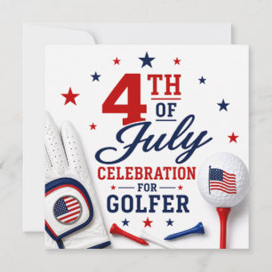 Vier 4 juli voor golfer  kaart