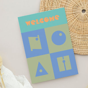 Vier 4 letter baby jongen pasgeborene felicitatiek bedankkaart