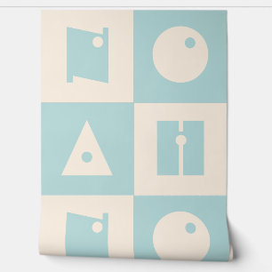 Vier 4 letters baby naam blauw kinderdagverblijf w behang