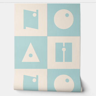 Vier 4 letters baby naam blauw kinderdagverblijf w behang