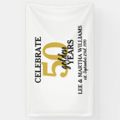 Vier 50 gouden jaren 50ste bruiloft Jubileum Spandoek (Verticaal)