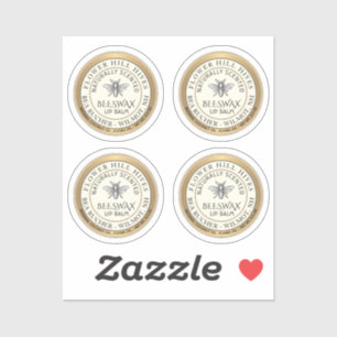 Vier 7/8-inch bijenwas- lip-etiketten Waterdicht Sticker