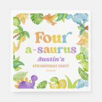 Vier A-Saurus Dinosaurus 4e Verjaardagsfeest