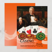 Vier Aces Casino Night Foto Uitnodiging (Voorkant / Achterkant)